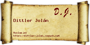 Dittler Jolán névjegykártya