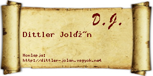 Dittler Jolán névjegykártya
