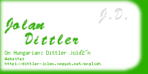 jolan dittler business card